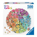 RAVENSBURGER Kulaté puzzle Kruh barev: Květiny 500 dílků 145945