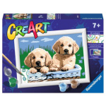 RAVENSBURGER CreArt Malování podle čísel: Roztomilá štěňata 18x13cm 147005