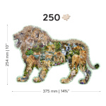 WOODEN CITY Dřevěné puzzle Řvoucí lev 250 dílků EKO 147723