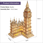 ROBOTIME Rolife Svítící 3D dřevěné puzzle Big Ben 220 dílků 147977