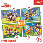 TREFL Puzzle Mickeyho klubík: S přáteli 4v1 (12,15,20,24 dílků) 149404