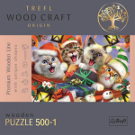 TREFL Wood Craft Origin puzzle Vánoční kočky 501 dílků 149846