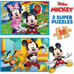 EDUCA Dřevěné puzzle Mickey a Minnie 2x16 dílků 150099