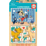 EDUCA Dřevěné puzzle Disney klasika 2x50 dílků 150101