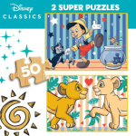 EDUCA Dřevěné puzzle Disney klasika 2x50 dílků 150101