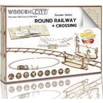 WOODEN CITY 3D puzzle Kruhové koleje s přejezdem 159 dílů 150373