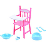 PIXINO Jídelní židlička pro panenky s příslušenstvím 150599