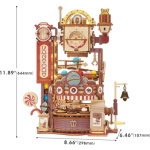 ROBOTIME Rokr 3D dřevěné puzzle Kuličková dráha: Továrna na čokoládu s LED světly 420 dílků 150768