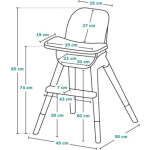 LIONELO Jídelní židlička Koen 2v1 Grey Stone 151306