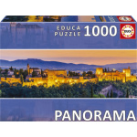 EDUCA Panoramatické puzzle Západ slunce ve Španělsku: Alhambra, Granada 1000 dílků 152227