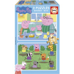 EDUCA Dřevěné puzzle Prasátko Peppa 2x25 dílků 160041