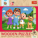 TREFL Dřevěné puzzle Cocomelon: Veselý Cocomelon 24 dílků 161012