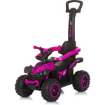 CHIPOLINO Odrážedlo se stříškou a vodící tyčí ATV Pink 162094