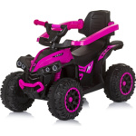 CHIPOLINO Odrážedlo se stříškou a vodící tyčí ATV Pink 162094