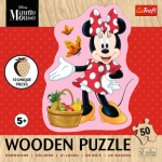 TREFL Dřevěné obrysové puzzle Šťastná Minnie 50 dílků 162184