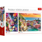 TREFL Puzzle Lev 1000 dílků + Itálie 2000 dílků 162208