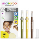 SNAZAROO Barvy na obličej s aplikátorem Brush Pen Jungle 3ks 24845