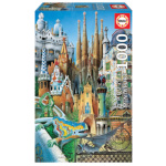 EDUCA Miniaturní puzzle Koláž z díla A.Gaudí 1000 dílků 91