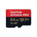 SanDisk Extreme PRO/micro SDXC/64GB/UHS-I U3 / Class 10/+ Adaptér, SDSQXCU-064G-GN6MA