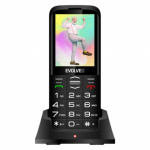 EVOLVEO EasyPhone XO, mobilní telefon pro seniory s nabíjecím stojánkem (černá barva), EP-630-XOB