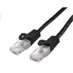 Kabel C-TECH patchcord Cat6, UTP, černý, 0,25m, CB-PP6-025BK