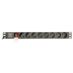 Gembird PDU 8 schucko, C14, 1U, 10 A, 3m, EG-PDU-014-C14