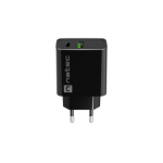 Universální nabíječka Natec RIBERA 20W 1X USB-A + 1X USB-C, černá, NUC-2062