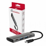 AXAGON HMC-4G2, USB-C 3.2 Gen 2 10 Gb/s hub, porty 2x USB-A + 2x USB-C, kabel USB-C 13cm, HMC-4G2