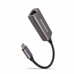 AXAGON ADE-TRC, USB-C 3.2 Gen 1 - Gigabit Ethernet síťová karta, auto instal, titanově šedá, ADE-TRC