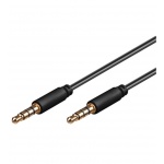 PremiumCord Jack 3.5mm 4 pinový M/M 0,5m, kjack4mm05