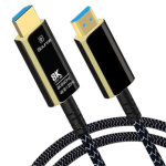 PremiumCord Ultra High Speed HDMI 2.1 optický fiber kabel 8K@60Hz,zlacené 15m, kphdm21t15