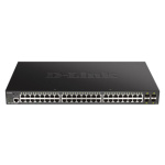 D-Link DGS-1250-52XMP 48-port Gigabit Smart Managed Switch with 4x 10G SFP+ ports, 370Watts, DGS-1250-52XMP/E