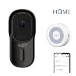 iGET HOME Doorbell DS1 Black + CHS1 White - WiFi bateriový videozvonek, set s reproduktorem, CZ app, DS1 Black + CHS1