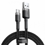 Baseus CATKLF-BG1 Cafule Kabel USB-C 3A 1m Grey/Black, 6953156278202