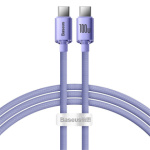 Baseus CAJY000605 Crystal Shine Series Datový Kabel USB-C - USB-C 100W 1,2m Purple, 6932172602888