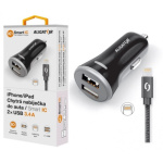 ALIGATOR 3.4A, 2xUSB, smart IC, černá, USB kabel pro iPhone/iPad, CHS0007