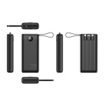 VEGER powerbank 20 000 mAh with built-in cables Micro USB / Type C / Lightning C20 (W2047) black 541947