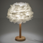 Table lamp bedside feather Art Deco white CBDPH 599212