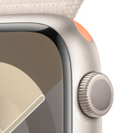 Apple Watch Series 9 45mm Hvězdně bílý hliník s hvězdně bílým provlékacím sportovním řemínkem MR983QC/A