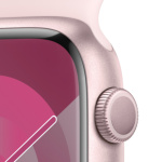 Apple Watch Series 9 45mm Růžový hliník se světle růžovým sportovním řemínkem - S/M MR9G3QC/A