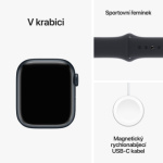 Apple Watch Series 9 41mm Cellular Temně inkoustový hliník s temně inkoustovým sportovním řemínkem MRHR3QC/A