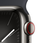 Apple Watch Series 9 41mm Cellular Grafitově šedý nerez s temně inkoustovým sportovním řemínkem - S/M MRJ83QC/A