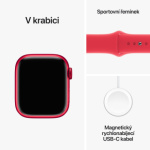 Apple Watch Series 9 41mm Cellular PRODUCT(RED) Červený hliník s PRODUCT(RED) sportovním řemínkem -S/M MRY63QC/A