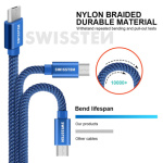 SWISSTEN Textile Micro USB, datový kabel, modrý, 2 m 71522308